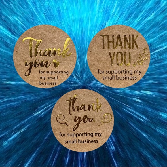 120 Kraft Thank You Stickers CLEARANCE - Picture 8 of 9